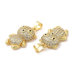 Brass Micro Pave Cubic Zirconia Pendants&nbsp;KK-M249-06G