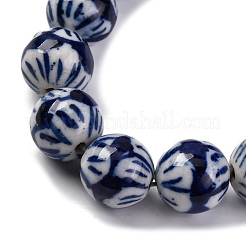 Handmade Blue and White Porcelain Beads Strands&nbsp;PORC-I027-04D