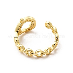 Clear Cubic Zirconia Clasp Shape Open Cuff Ring&nbsp;KK-H439-55G