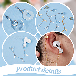 Silicone & Brass Earphone Chains&nbsp;HJEW-OC00027