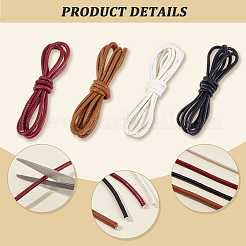 4Pcs 4 Colors Round PU Leather Cord&nbsp;DIY-CL0001-43