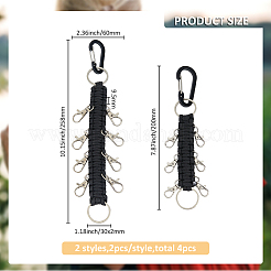 4Pcs 2 Styles Alloy Keychains&nbsp;HJEW-FH0001-70