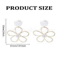 1Pair Flower Alloy Dangle Stud Earrings&nbsp;EJEW-LP0007-092