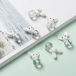 Handmade Bunny Lampwork Beads&nbsp;X-LAMP-P051-J01