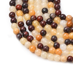 Natural Red Bloodstone and Yellow Jade Beads Strands&nbsp;G-Z116-A17-3mm