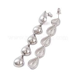 Teardrop Brass Dangle Stud Earrings for Women&nbsp;EJEW-G391-22P