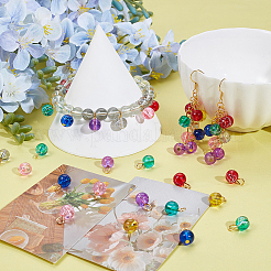 200Pcs Transparent Drawbench Glass Charms&nbsp;PALLOY-GA00030