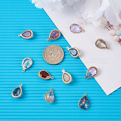 48Pcs 8 Colors  Faceted Resin Rhinestone Pendants&nbsp;RESI-CW0001-18