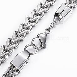 Non-Tarnish 304 Stainless Steel Wheat Chain Necklaces&nbsp;NJEW-H445-10P