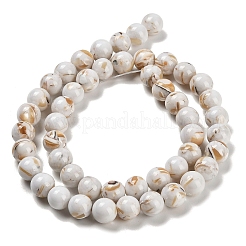 Assembled Synthetic Stone and Trochus Shell Beads Strands&nbsp;G-B128-08C-01