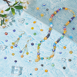 3 Strands Handmade Millefiori Glass Bead Strands&nbsp;LAMP-PH0001-41A