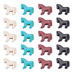 20Pcs 4 Colors Synthetic Turquoise Dyed Horse Beads&nbsp;G-TA0003-17