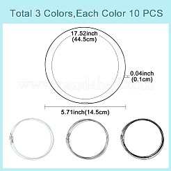 30Pcs 3 Colors Stainless Steel Wire Necklace Cord DIY Jewelry Making&nbsp;TWIR-YW0001-04