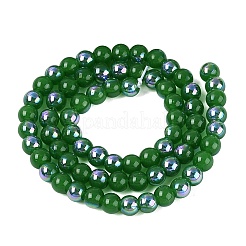 Electroplate Imitation Jade Glass Beads Strands&nbsp;EGLA-Q132-6MM-01B-09