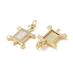Brass Micro Pave Clear Cubic Zirconia Pendants&nbsp;KK-B083-29B-G