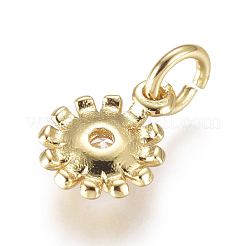 Brass Micro Pave Cubic Zirconia Charms&nbsp;KK-D159-07G