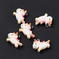 Opaque Resin Unicorn Pendants&nbsp;RESI-G040-A05