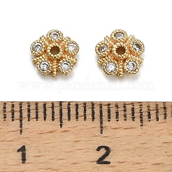 Brass Micro Pave Clear Cubic Zirconia Bead Caps&nbsp;KK-A276-07G