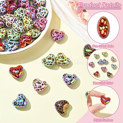 UV Plating Rainbow Iridescent Leopard Print Acrylic Beads&nbsp;SACR-CJC0008-04