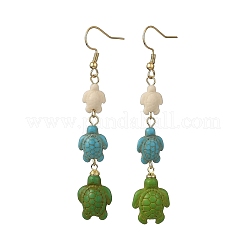 Dyed Tortoise Synthetic Turquoise Dangle Earrings&nbsp;EJEW-JE07362-03