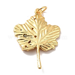 Autumn Theme Rack Plating Brass Micro Pave Cubic Zirconia Pendants&nbsp;KK-M230-19G