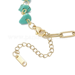 3Pcs Natural Amethyst & Rose Quartz & Synthetic Turquoise Chip Beads Link Bracelets&nbsp;BJEW-JB12530