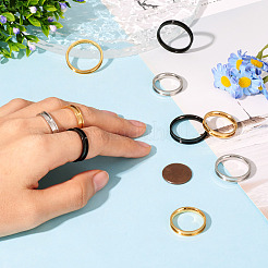 12Pcs 6 Size 201 Stainless Steel Grooved Finger Ring Settings&nbsp;RJEW-TA0001-06P
