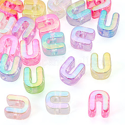 20Pcs UV Plating Transparent Acrylic European Beads&nbsp;OACR-TADJ0001-19U