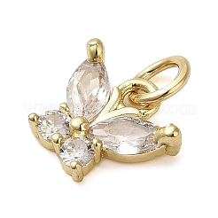 Brass Micro Pave Clear Cubic Zirconia Pendants&nbsp;KK-U005-01D-G