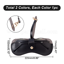 2Pcs 2 Colors Portable PVC Leather Glasses Cases&nbsp;AJEW-PH0004-53