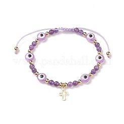 3Pcs 3 Style Resin Evil Eye Braided Bead Bracelets Set&nbsp;BJEW-JB08811