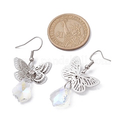 3 Pairs 3 Size Filigree 3D Butterfly Brass Dangle Earrings&nbsp;EJEW-JE05677