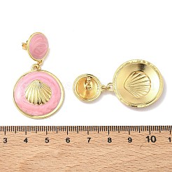 304 Stainless Steel & Enamel Dangle Stud Earrings&nbsp;EJEW-Z170-01G-02