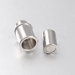 Tarnish Resistant Column 304 Stainless Steel Magnetic Clasps with Glue-in Ends&nbsp;STAS-N057-24
