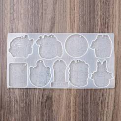 DIY Silicone Halloween Theme Pendant Molds & Keychain & Jump Ring Set&nbsp;HAWE-PW0001-034B