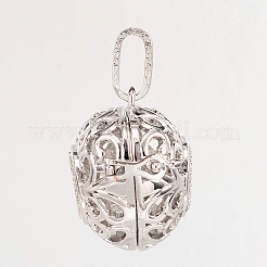 Eco-Friendly Rack Plating Brass Hollow Heart Cage Pendants&nbsp;KK-M180-04P-NR