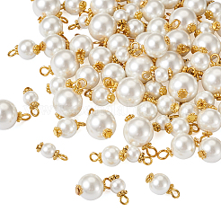 80Pcs 4 Style Eco-Friendly Dyed Glass Pearl Pendants&nbsp;GLAA-CD0001-11