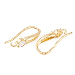 Rack Plating Brass Cubic Zirconia Earring Hooks&nbsp;KK-S374-05G-05