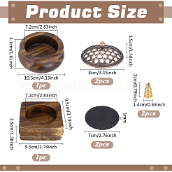 2 Bags 2 Styles Wood Incense Burners&nbsp;AJEW-PH0010-17