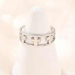 304 Stainless Steel Cuff Open Rings for Women&nbsp;RJEW-A102-06P