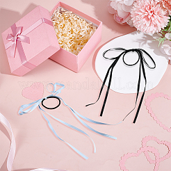 4Pcs 4 Colors Satin Hair Ties&nbsp;OHAR-GO0001-15
