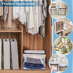 Large Capacity Transparent PVC Plastic Zipper Bags with Handle for Book Storage&nbsp;ABAG-WH0045-92B