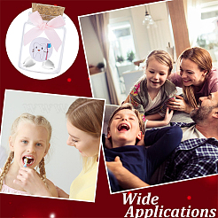 2Pcs Column Transparent Glass Baby Girl Teeth Empty Cork Bottles with Bowknot and Plastic Tooth Picture Stickers&nbsp;AJEW-NB00015