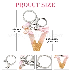 Resin & Acrylic & Faux Suede Tassel Keychain&nbsp;KEYC-YW00123-01