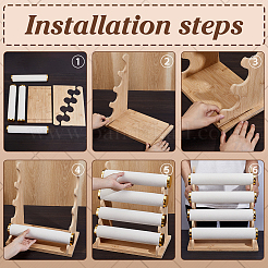 1 Bag 4-Tier Velvet T-Bar Bracelet Organizer Riser Stands with Wooden Base and Alloy Findings&nbsp;ODIS-PH0009-14