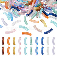 100Pcs 10 Styles Two Tone Acrylic Beads&nbsp;MACR-TA0002-60