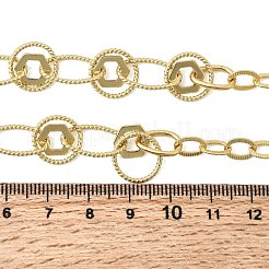 Brass Textured Rind Link Chain Necklaces&nbsp;NJEW-L013-06G