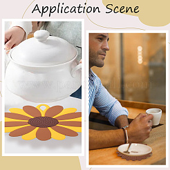 2Pcs 2 Style Flower Silicone Hot Pads&nbsp;AJEW-GF0011-17B