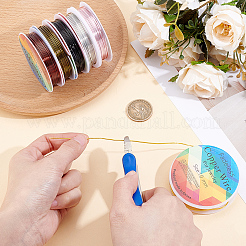 6 Rolls 6 Colors Round Copper Jewelry Wire&nbsp;CWIR-BBC0001-12
