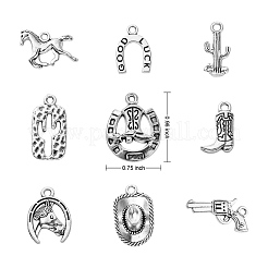 90Pcs 9 Style Tibetan Style Alloy Pendants&nbsp;TIBEP-SZ0001-13